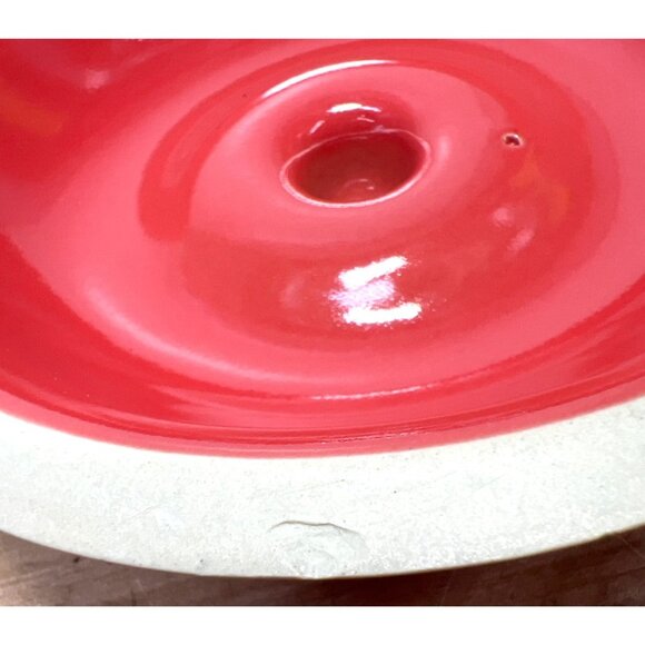 Ceramic Red Lidded Casserole Dish With Handles Portugal Stoneware 2-Piece Set - Picture 5 of 6